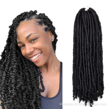 Low Price 18 inch Black Bohemian Locs Women Faux Dreadlocks Braids Goddess Faux Locs Synthetic Crochet Braiding Hair Extensions